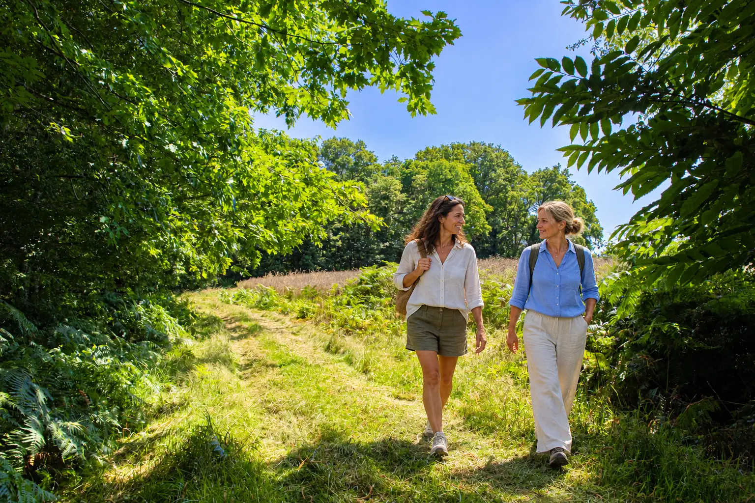 Illustrative AI scene: spending time together outdoors in France