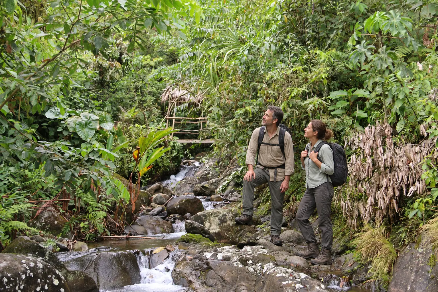 Illustrative AI scene: spending time together outdoors in Peru